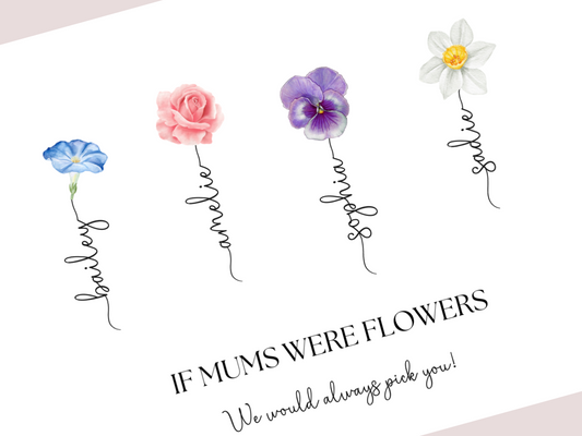Personalised Birth Flower Print – Unique Gift For Mum | Custom Keepsake