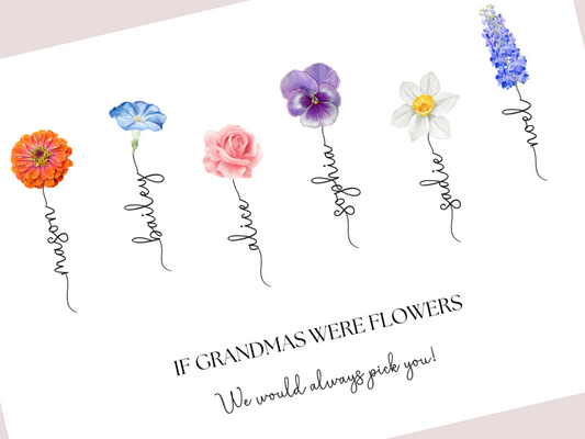 Personalised Gifts for Grandma – Custom Birth Flower Print | Thoughtful Keepsake