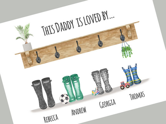 Dad Gifts – Personalised "This Daddy is loved by Print" | Custom Father's Day & Birthday Gift