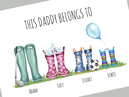 Dad Gifts – Personalised "This Daddy Belongs To" Print | Custom Father's Day & Birthday Gift