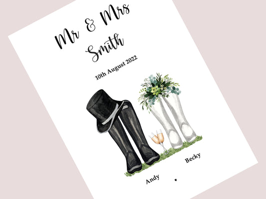 Personalised Wedding Gift | Custom Couple Names & Wedding Date | Portrait