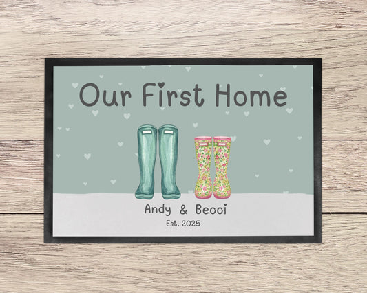 New Home Gifts Personalised, Custom Doormat, First Home Gifts, Housewarming Gift, Gifts for Couples, Our New Home, Family Door Mat
