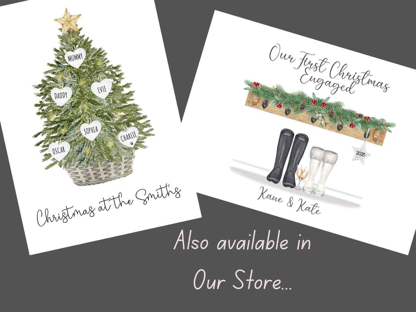 Christmas Print Personalised, Christmas Family Print, Festive Family Tree Wall Art, Custom Xmas Decoration, Family Name Christmas Gift