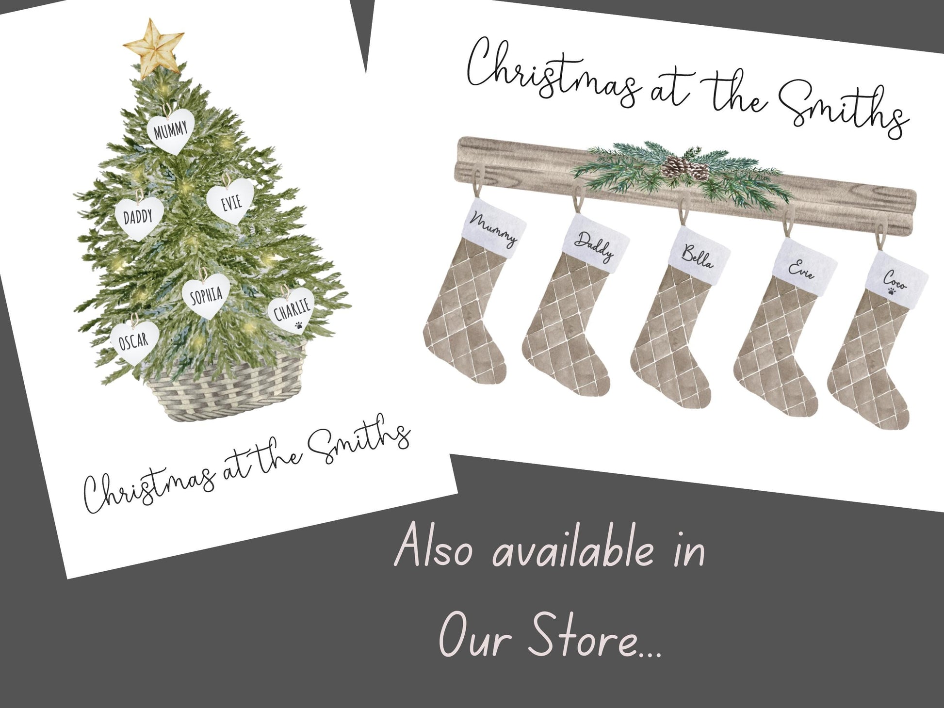 Personalised Christmas Family Welly Print, Christmas Gift for Family, Festive Family Decoration, First Christmas in New Home, Custom Artwork