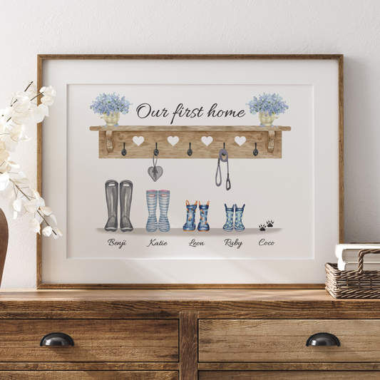 Personalised Family Welly Boot Print | Unique Gift Idea