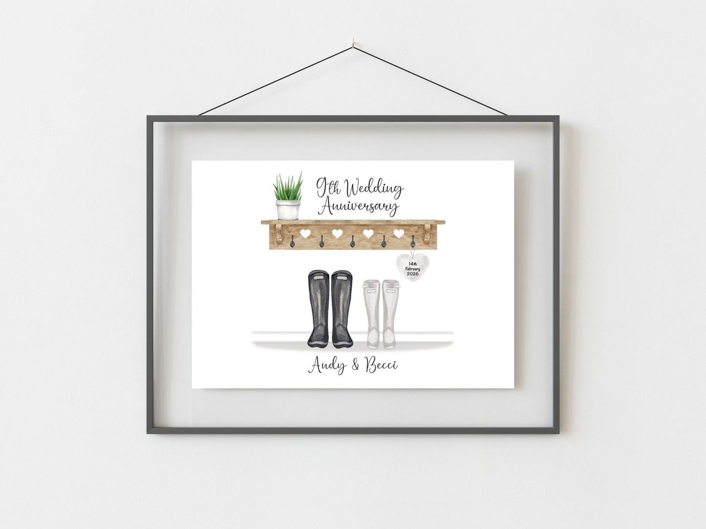 9th Anniversary Gift Personalised Pottery Wedding Anniversary Print