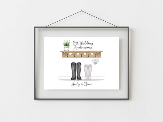 9th Anniversary Gift Personalised Pottery Wedding Anniversary Print