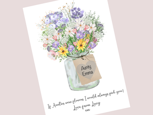 Auntie Gifts – Personalised Print | Birthday & Christmas Gift for Aunt from Niece & Nephew