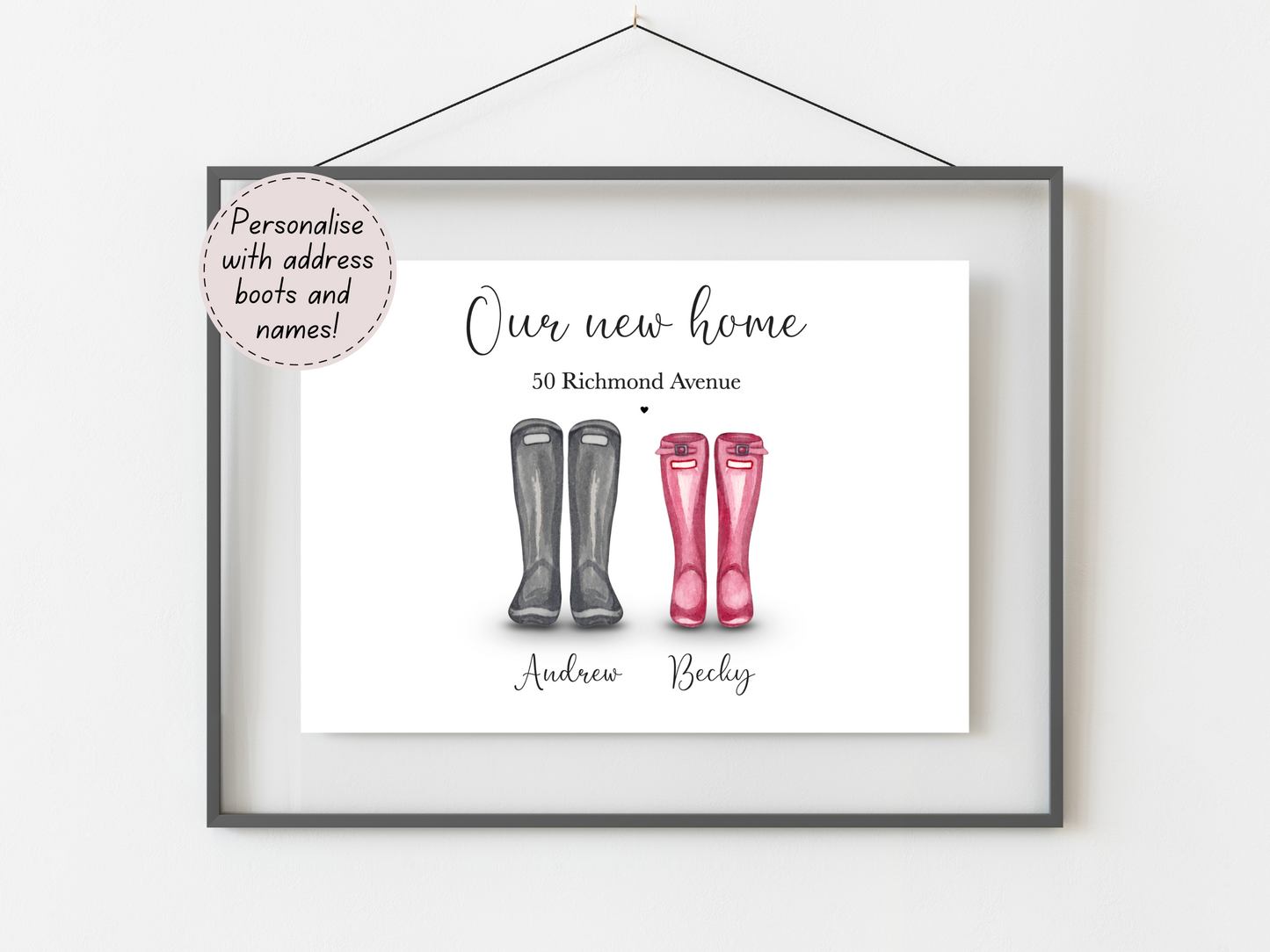 Personalised New Home Print with Names & Address – Housewarming Gift