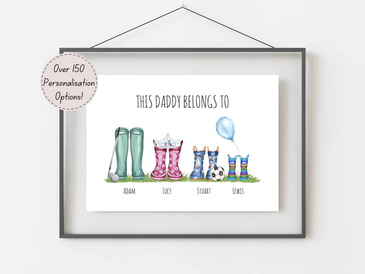 Dad Gifts – Personalised "This Daddy Belongs To" Print | Custom Father's Day & Birthday Gift