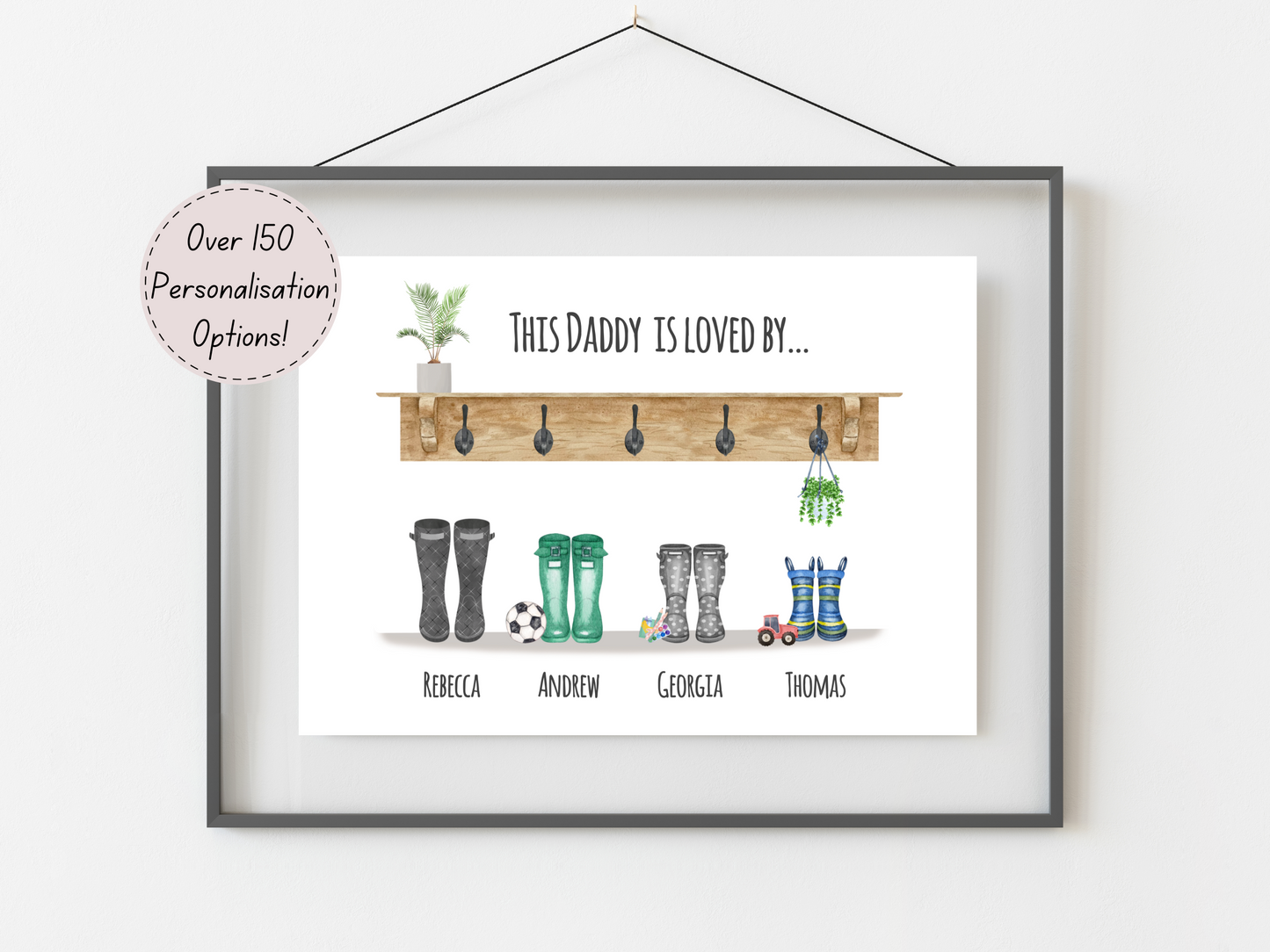 Dad Gifts – Personalised "This Daddy is loved by Print" | Custom Father's Day & Birthday Gift