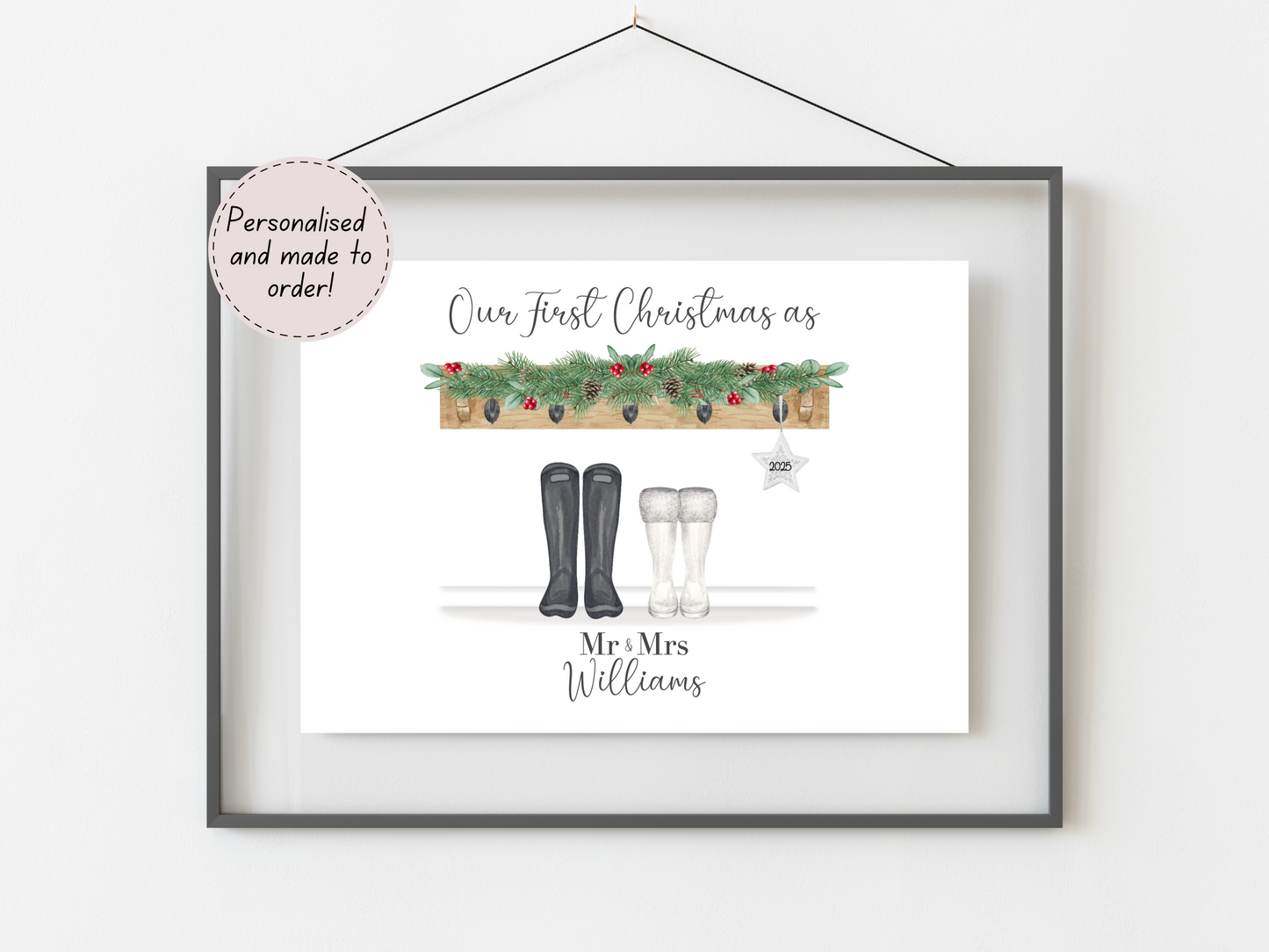 First Christmas Married Print | Personalised Newlywed Gift