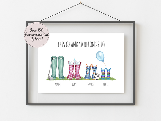 Personalised Grandad Gift – Custom Print Keepsake | Thoughtful Grandfather Present