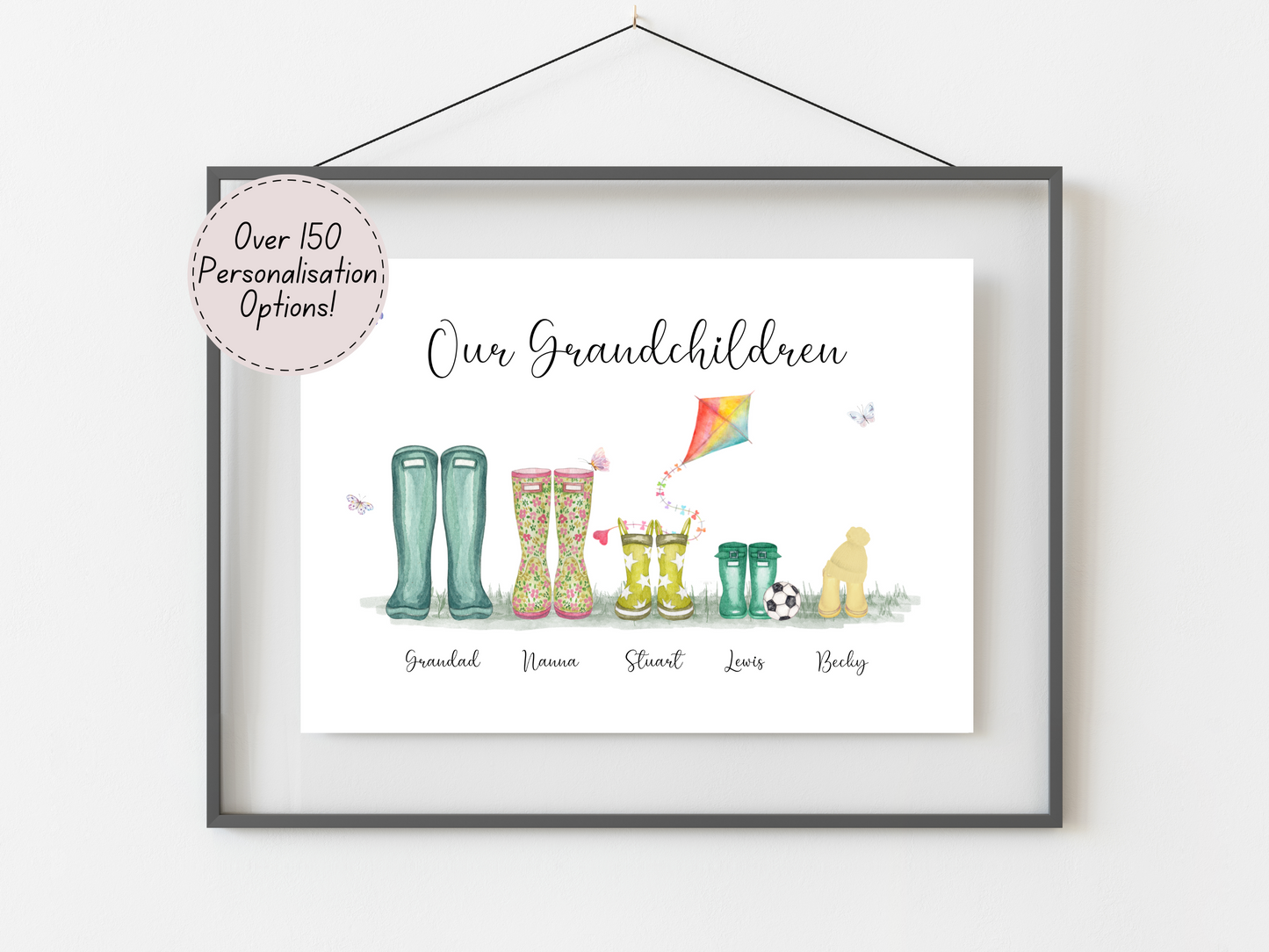 Grandma Gifts - Personalised Grandchildren Print | Special Keepsake