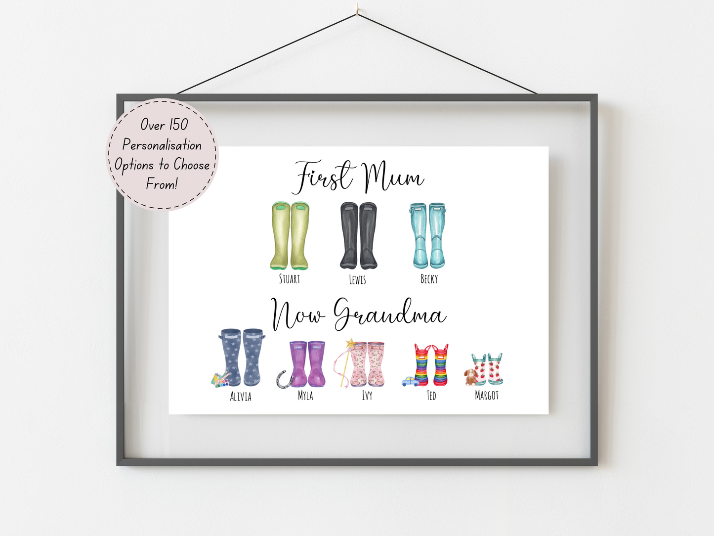 Personalised Grandma Gifts  – Custom Names & Message | Thoughtful Grandmother Keepsake