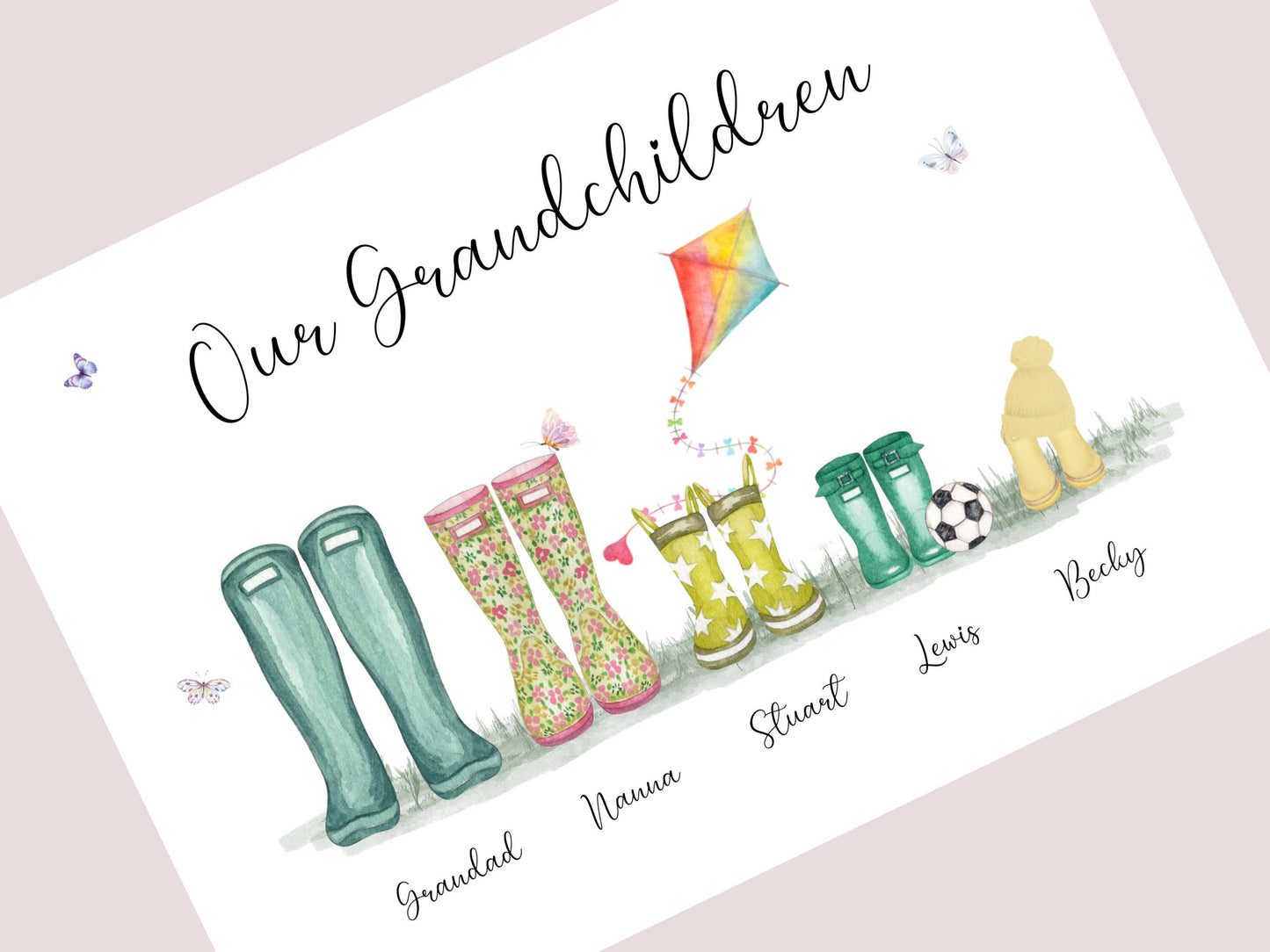 Grandma Gifts - Personalised Grandchildren Print | Special Keepsake