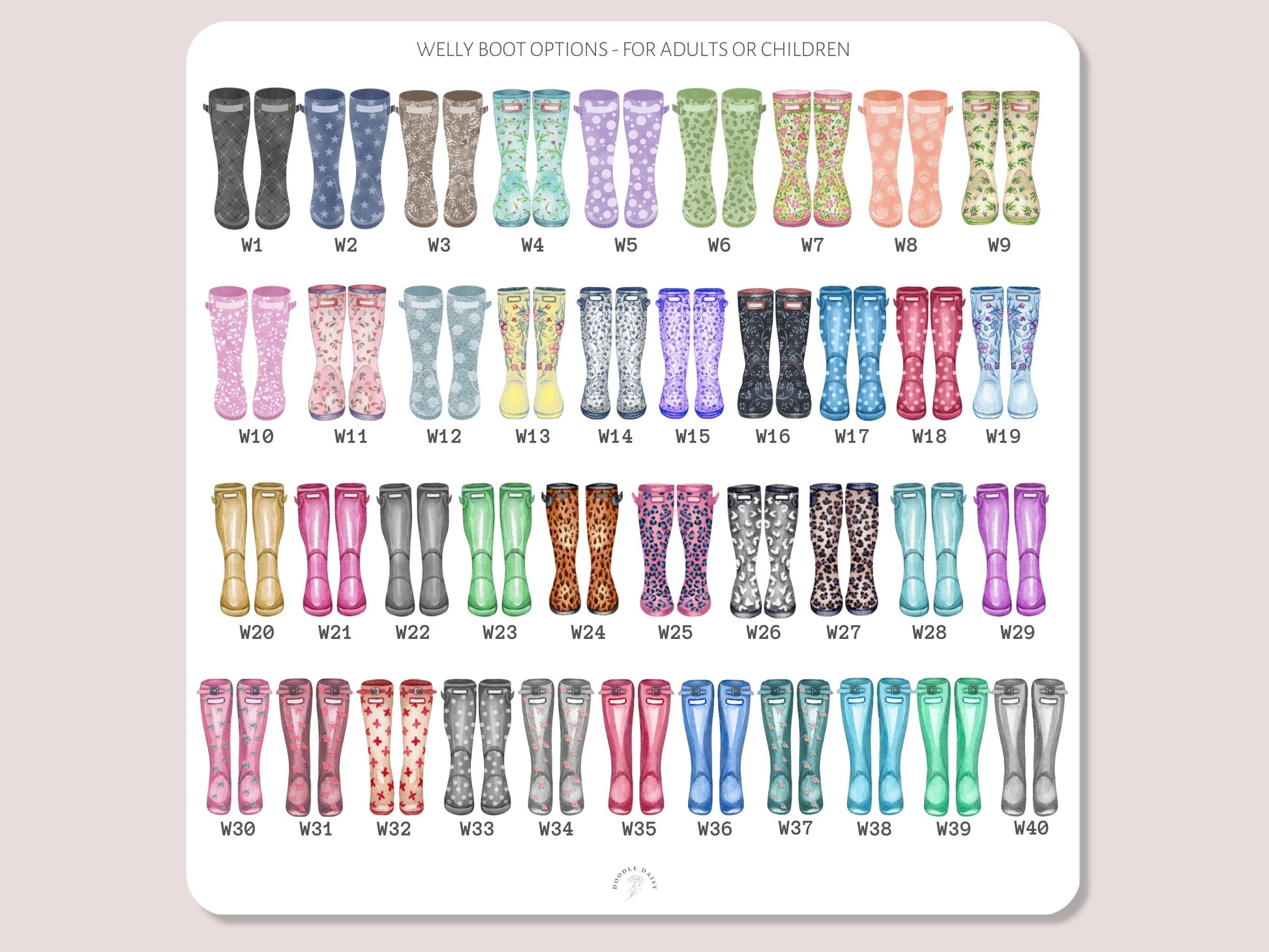 Family Gifts Personalised, Welly Boot Print, Custom Name Pictures Family Tree, New Home Gift, Watercolour Illustration, Hallway Art Prints