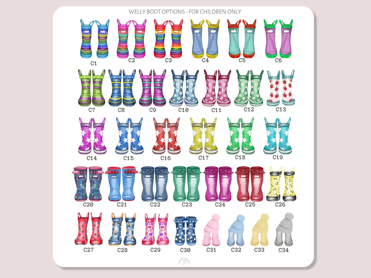 Mothers Day Gift For Nanny, Personalised Welly Boot Print, Mother's Day Presents Grandma, A4, A5, Digital PDF