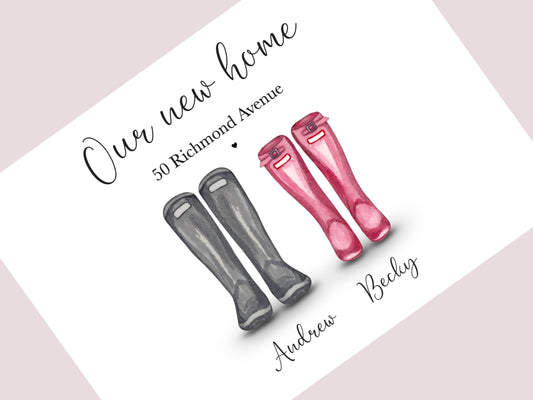 Personalised New Home Print with Names & Address – Housewarming Gift