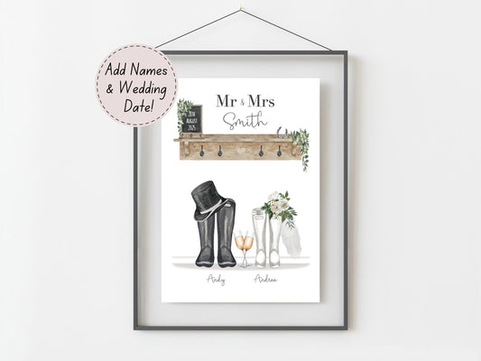 Wedding Gifts For Couple, Custom Wedding Print, Wedding Memory Gift, Personalised Wedding Present, Unique Wedding Keepsakes, Newlywed Gifts