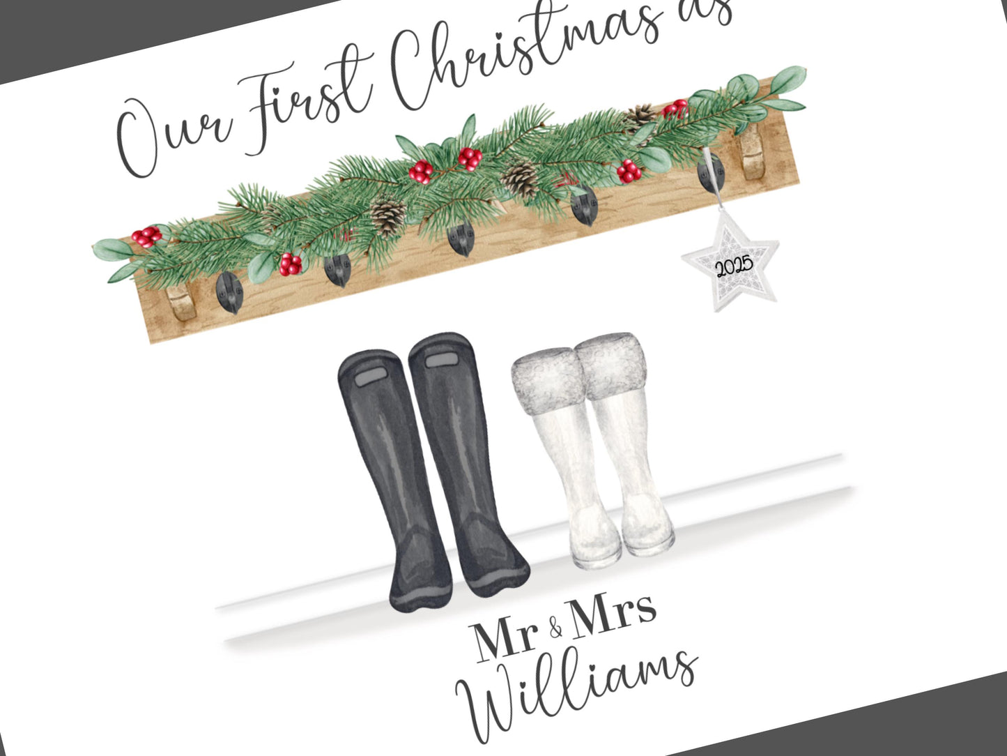 First Christmas Married, Personalised Mr & Mrs Gift, Custom Festive gift for Newlyweds, Personalised Xmas Decorations, Couples 1st Christmas