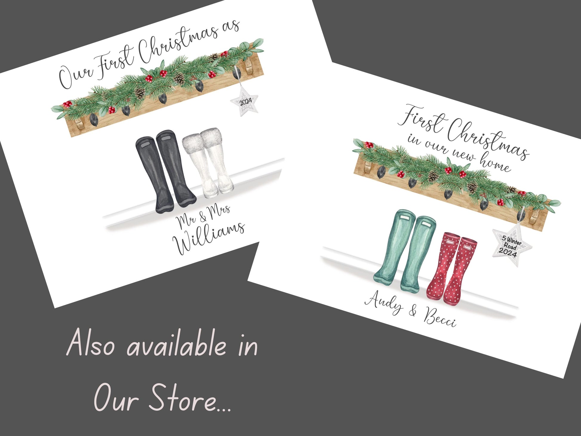 First Christmas Married, Personalised Mr & Mrs Gift, Custom Festive gift for Newlyweds, Personalised Xmas Decorations, Couples 1st Christmas