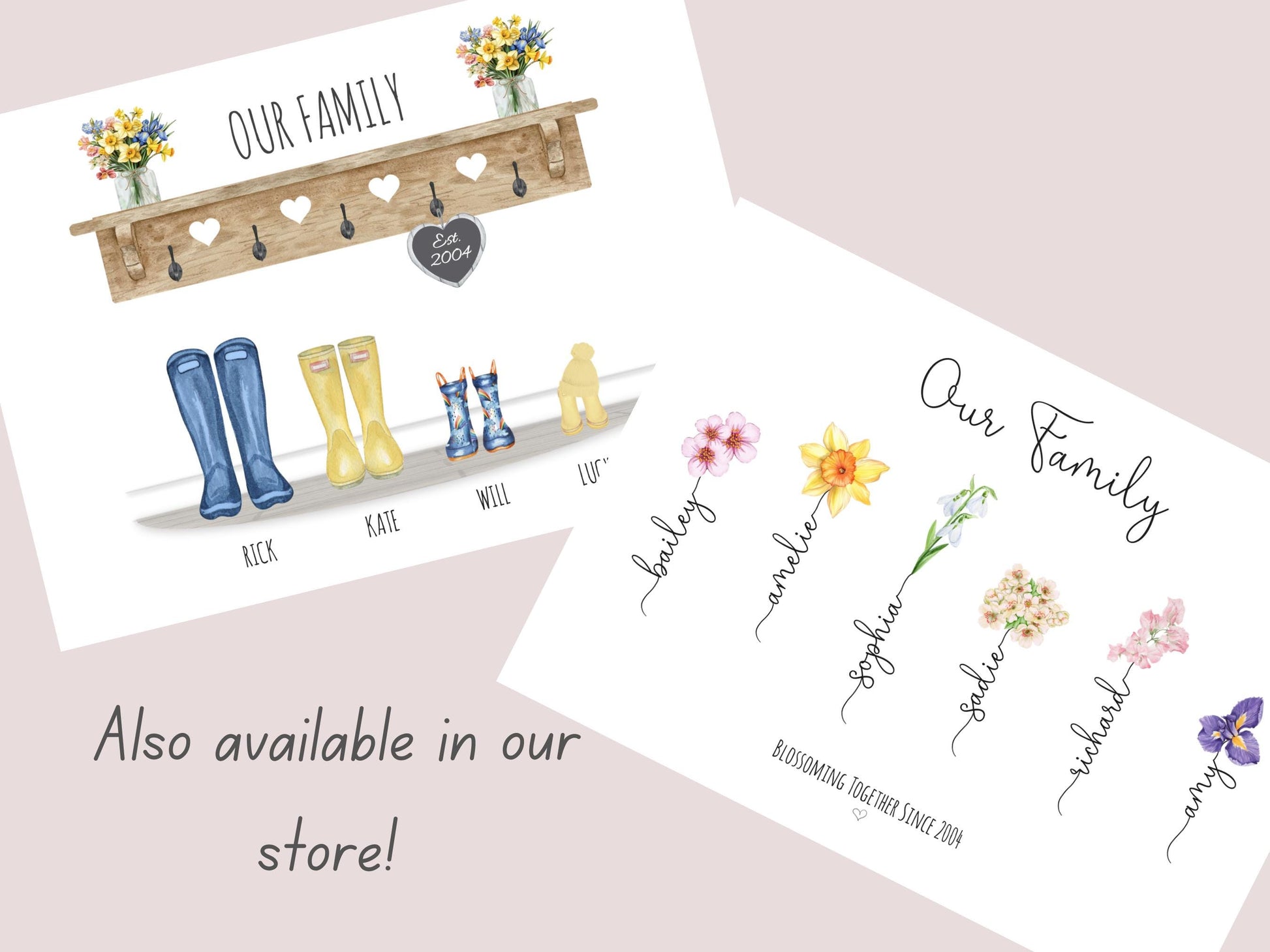 Family Tree Print Personalised | Custom Wall Art | A4, A5, Digital