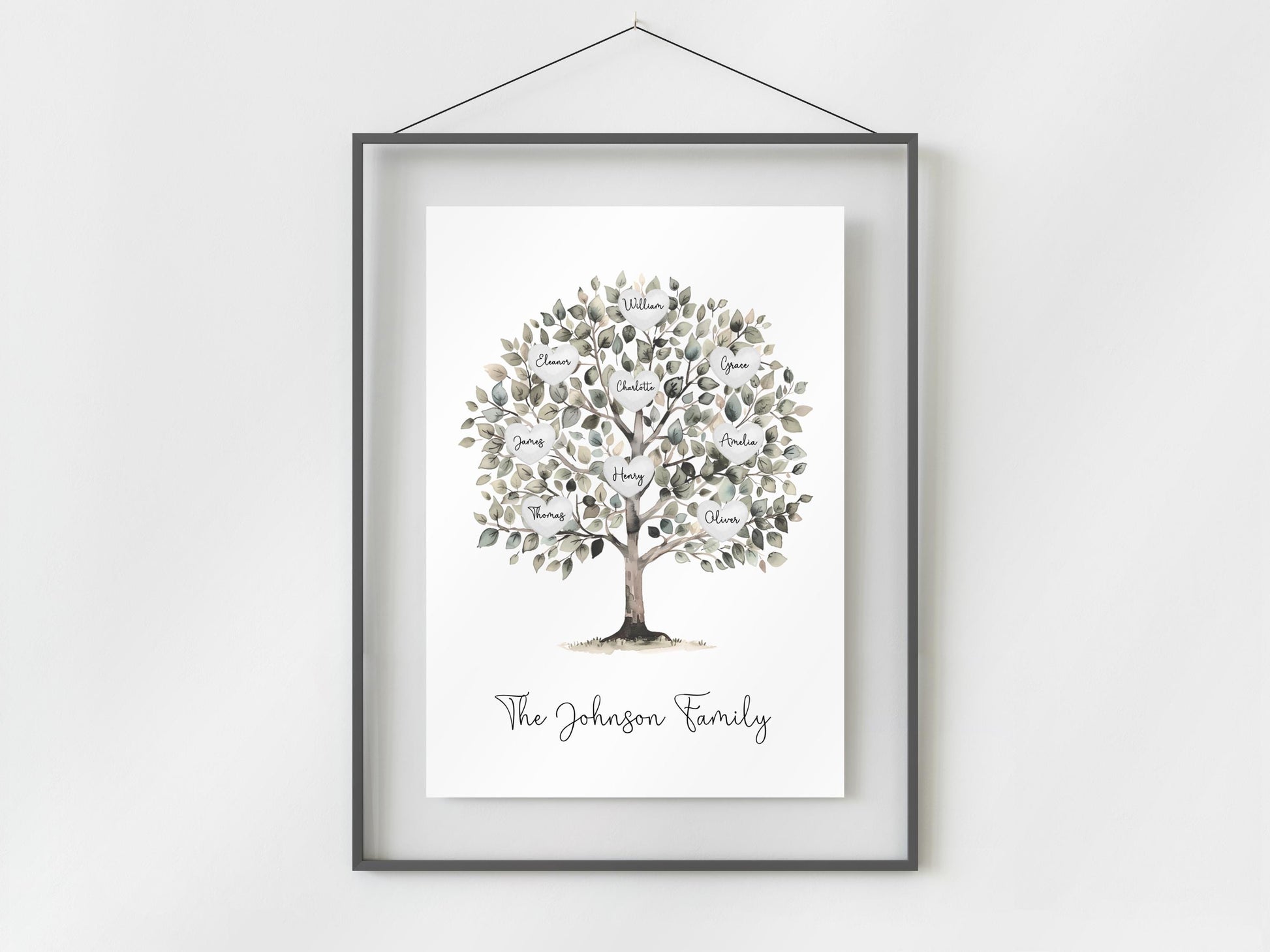 Family Tree Print Personalised | Custom Wall Art | A4, A5, Digital