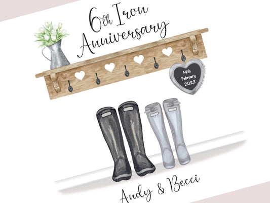 Iron Anniversary Gift, 6 Year Anniversary Personalised Print, 6th Wedding Anniversary Gifts, A4, A5, Digital PDF