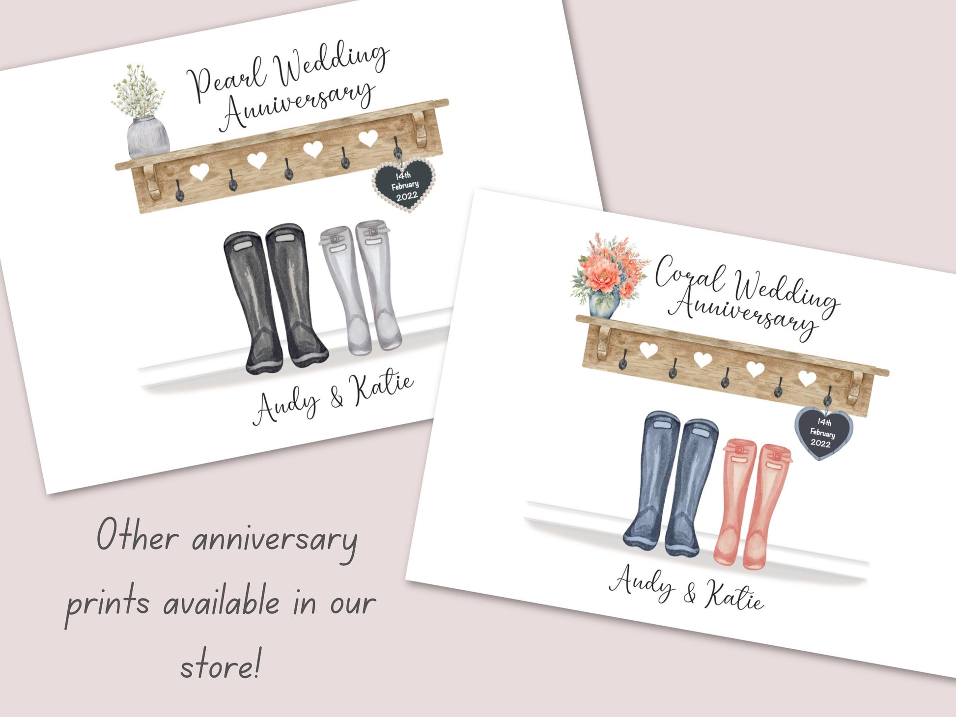 10 Year Anniversary Gift, Personalised Tin Wedding Anniversary Print, 10th Anniversary Gift, A4, A5, Digital PDF