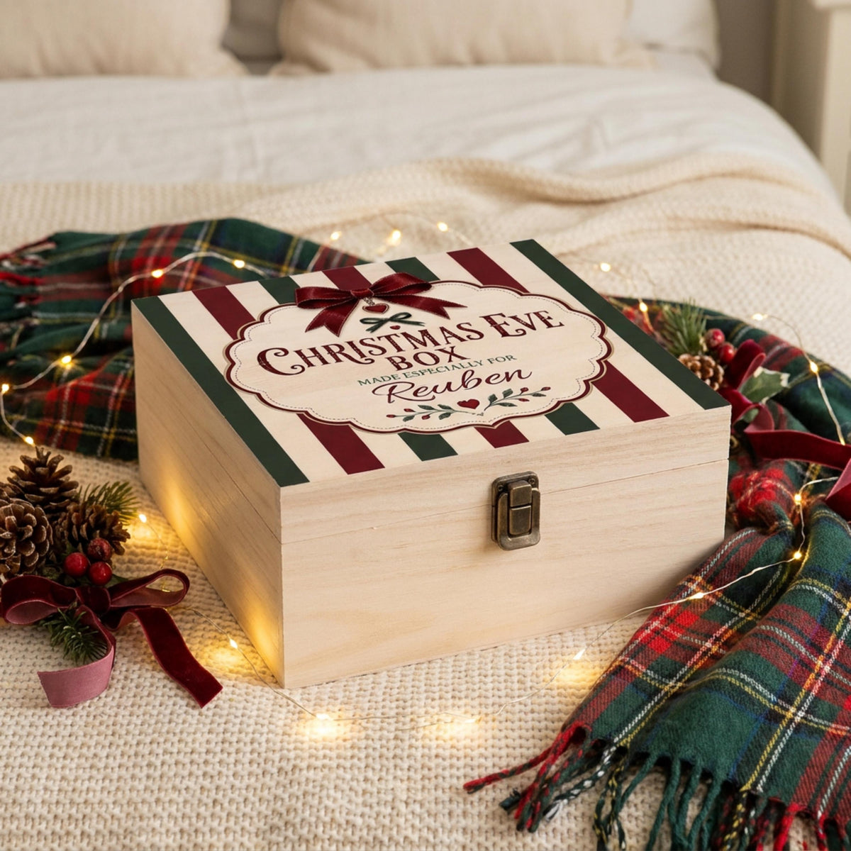 Christmas Eve Box – Personalised Wooden Printed Name Keepsake Box