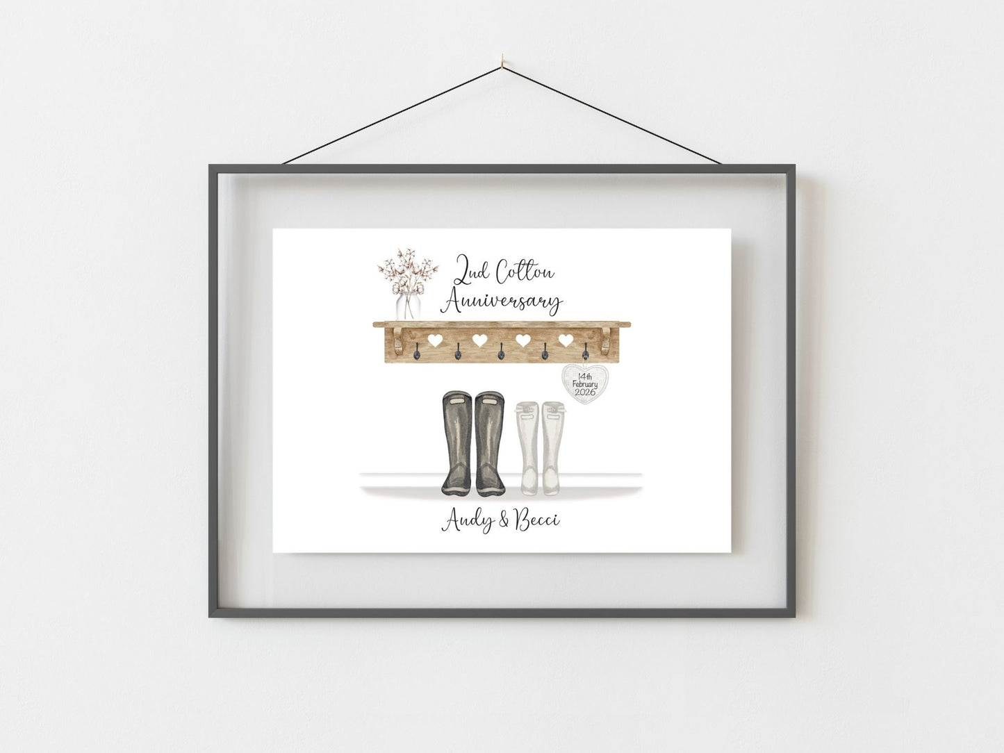 Personalised 2nd Cotton Wedding Anniversary Gift