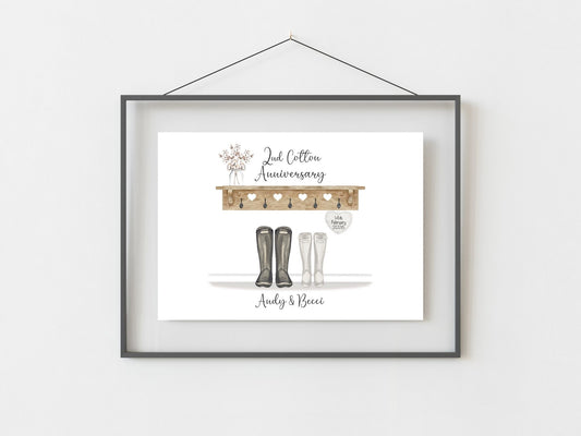 Personalised 2nd Cotton Wedding Anniversary Gift