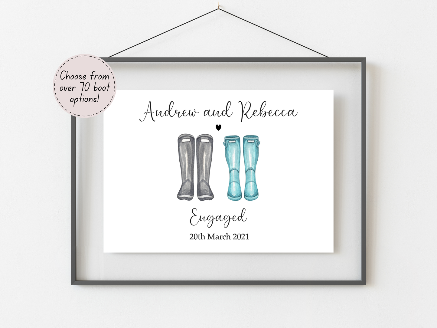 Personalised Engagement Print for Couples