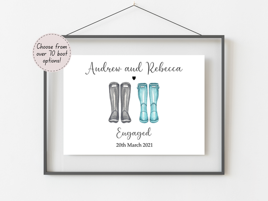 Personalised Engagement Print for Couples