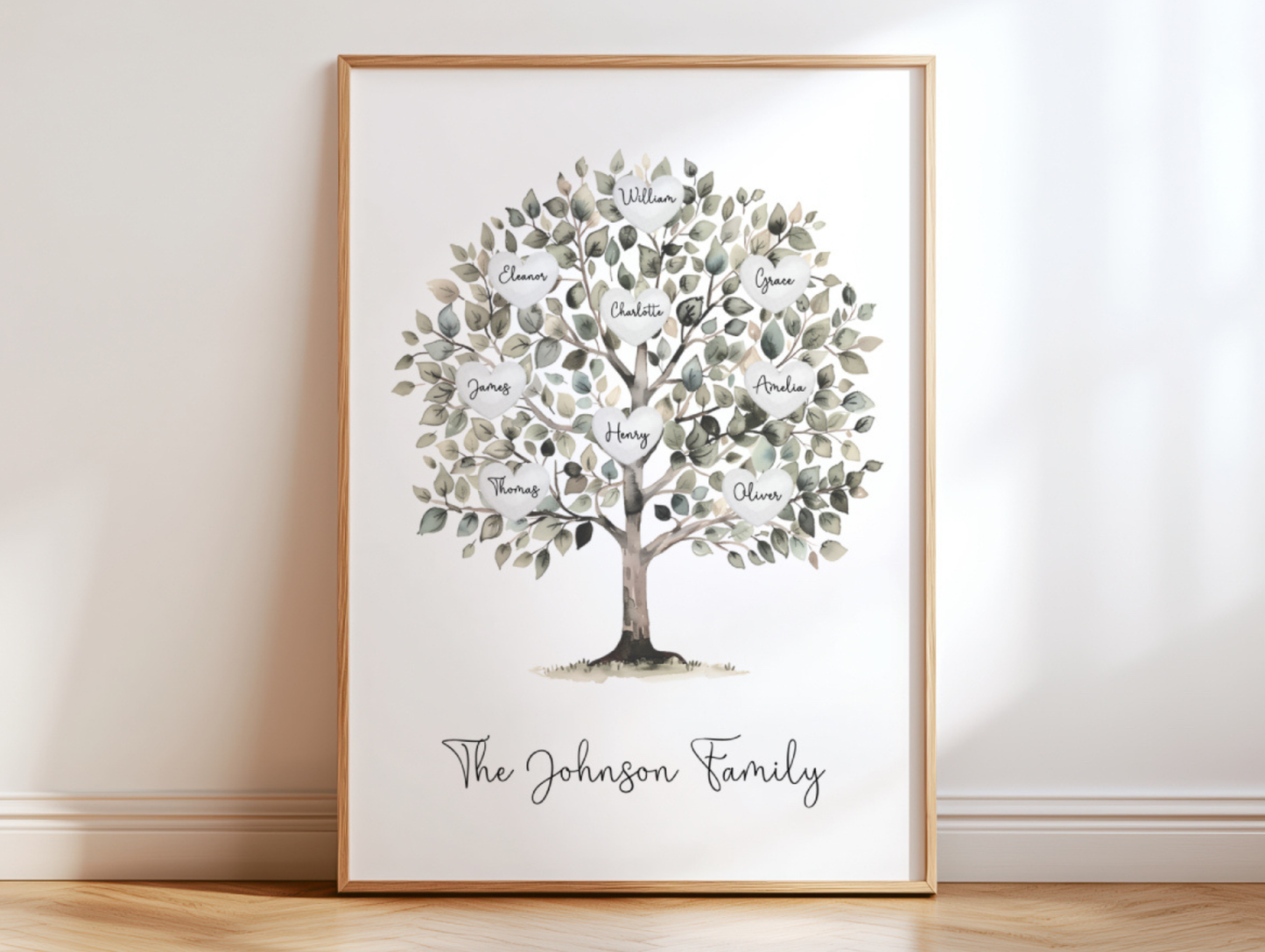 Personalised Family Tree Print | Custom Family Wall Art
