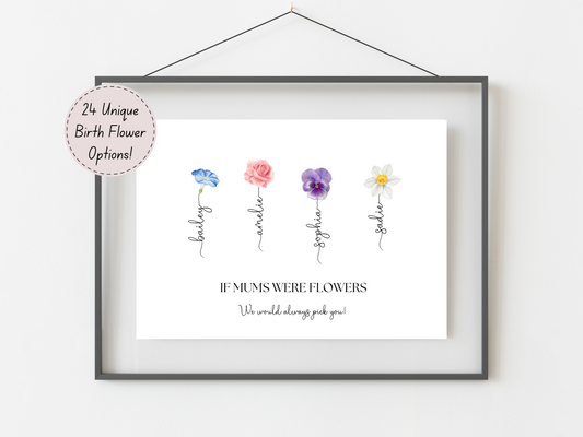 Personalised Birth Flower Print – Unique Gift For Mum | Custom Keepsake