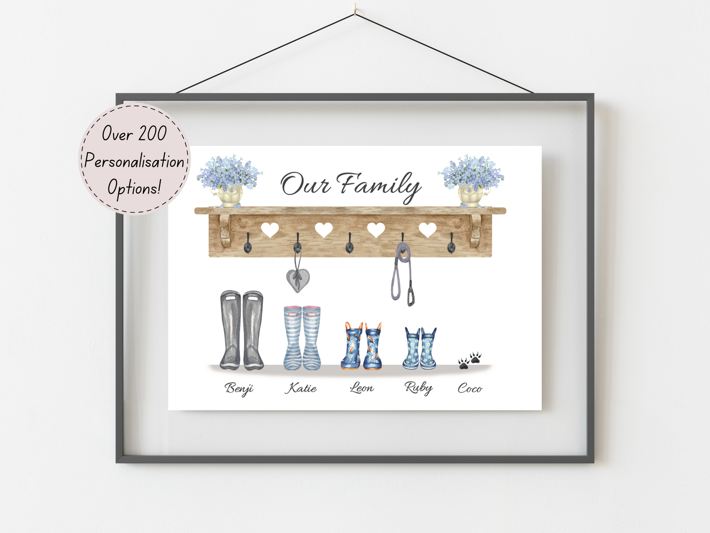 Personalised Our Family Print – Unique Family Portrait Gift Idea